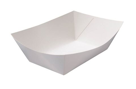 Trays Food Service no lid polylined white heavy board rectangle 185mm (L) 110mm (W) 80mm (H)