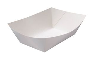 Trays Food Service no lid polylined white heavy board rectangle 185mm (L) 110mm (W) 80mm (H)