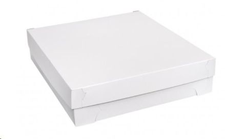 Cake Boxes half slab polylined white milkboard rectangle 440mm (L) 400mm (W) 100mm (H)