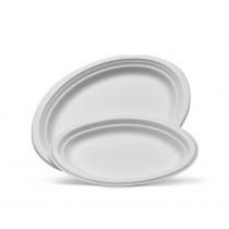 Plates biodegradable white natural fibre oval 318mm (L) 251mm (W)