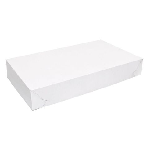 Cake Boxes quarter slab polylined white milkboard rectangle 400mm(L) 220mm (W) 100mm (H)