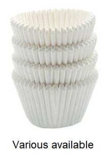 Baking Cases Petit Four white paper 20mm (H) 28mm (B) ctn 5000 slv 500