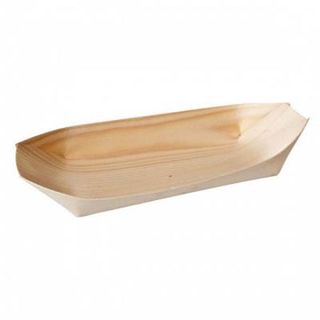 Trays Boat no lid biodegradable natural pine oval 170mm (L) 85mm (W)