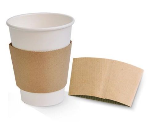 Coffee Cups Sleeves corrugated recyclable brown paper 12oz 90mm (D)