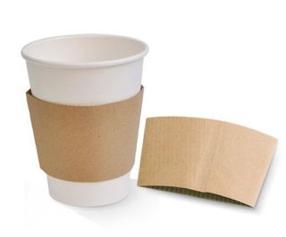 Coffee Cups Sleeves corrugated recyclable brown paper 8oz 80mm (D)