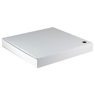 Boxes Pizza hinged recyclable white cardboard square 9"