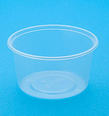 Containers Microwave unhinged lid recyclable clear polypropylene round 440ml 180mm (D)