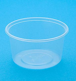 Containers Microwave unhinged lid recyclable clear polypropylene round 440ml 180mm (D)
