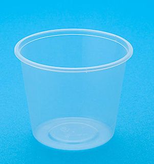 Containers Microwave unhinged lid recyclable clear polypropylene round 630ml 118mm (D)