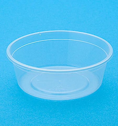 Containers Microwave unhinged lid recyclable clear polypropylene round 280ml 118mm (D)