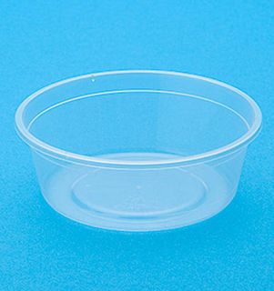 Containers Microwave unhinged lid recyclable clear polypropylene round 280ml 118mm (D)