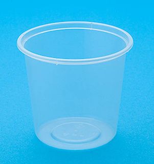 Containers Microwave unhinged lid recyclable clear polypropylene round 700ml 118mm (D)