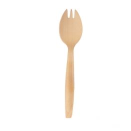 Cutlery Sporks compostable natural wooden x 100