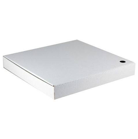 Boxes Pizza hinged recyclable white cardboard square 13"