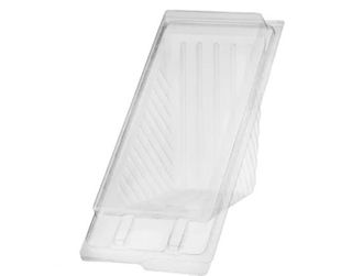 Containers Wedge sandwich hinged lid recyclable PET 165mm (L) 72mm (W) 80mm (H)