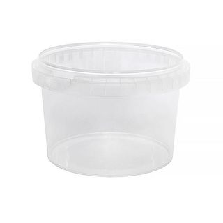 Containers Tamper Evident unhinged lid clear plastic round 565ml 118mm (D) 80mm (H)
