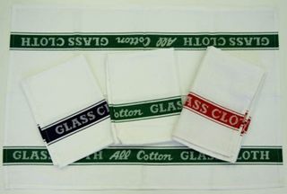 Tea Towel Glass Cleaner lint free green 75mm (L) 48mm (W)