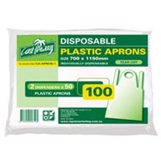 Apron With Ties disposable white polyethylene