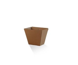 Containers Hot Chip cup hinged lid recyclable fluted board rectangle 115mm (L) 70mm (W) 90mm (H)
