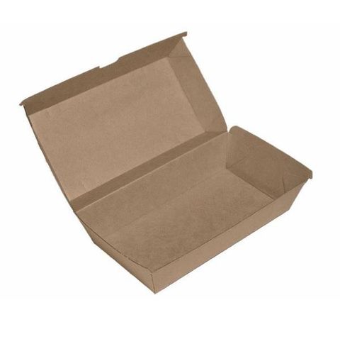 Boxes Large Snack hinged fluted recyclable cardboard rectangle 205mm (L) 107mm (W) 77mm (H)