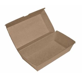 Boxes Large Snack hinged fluted recyclable cardboard rectangle 205mm (L) 107mm (W) 77mm (H)