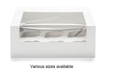 Cup Cake Box Window white milkboard rectangle 180mm (L) 110mm (W) 80mm (H)