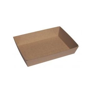 Trays Food Service no lid fluted compostable cardboard rectangle 255mm (L) 179mm (W) 58mm (H)