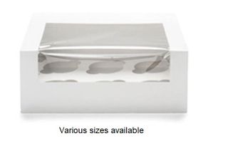 Cup Cake Box Window white milkboard rectangle 360mm (L) 255mm (W) 100mm (H)