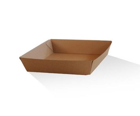 Trays Food Service no lid fluted compostable brown cardboard square 178mm (L) 178mm (W) 45mm (H)