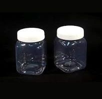 Jars clear plastic square 180ml 53mm (D)