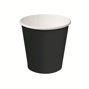 Coffee Cups smooth single wall recyclable black paper 4oz 63mm (D)