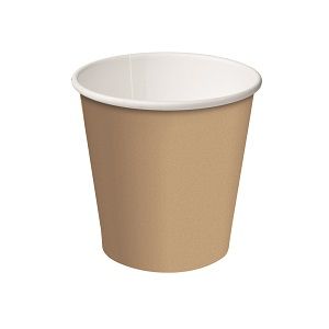Coffee Cups smooth single wall recyclable brown paper 4oz 63mm (D)