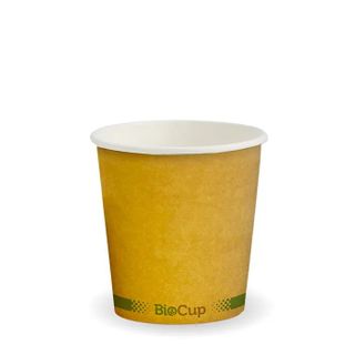 Coffee Cups smooth single wall recyclable brown paper 4oz 63mm (D)