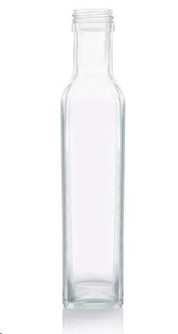 Olive Oil Bottles clear glass square 250ml 31.5mm (D)