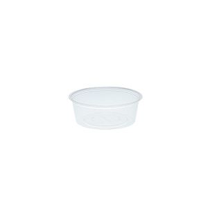Containers Portion Control unhinged lid biodegradable clear PLA round 60ml