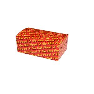 Boxes "Hot Food 2 Go" hinged recyclable cardboard rectangle 172mm (L) 104mm (W) 67mm (H)