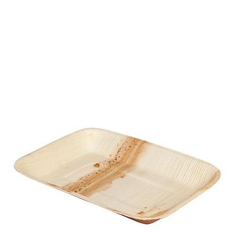 Trays Food Service unhinged biodegradable natural palm leaf rectangle 203mm (L) 152mm (W)