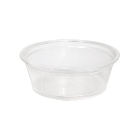 Containers Portion Control no lid clear plastic round 50ml 65mm (D) 22mm (H)