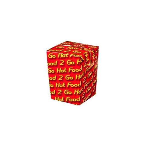 Boxes "Hot Food 2 Go" folded recyclable printed cardboard rectangle 75mm (L) 75mm (W) 100mm (H)