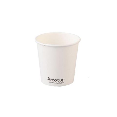 Coffee Cups smooth single wall biodegradable white paper 4oz 63mm (D)