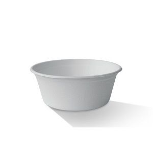 Bowls unhinged flat biodegradable natural bagasse round 150mm (D) 60mm (H)
