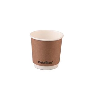 Coffee Cups double wall compostable brown paper 4oz 63mm (D)