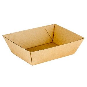 Trays Food Service no lid fluted compostable cardboard rectangle 131mm (L) 91mm (W) 50mm (H)