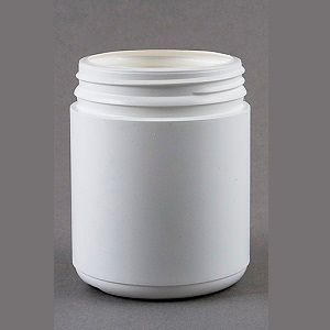 Jars white plastic round 500ml 83mm (D)