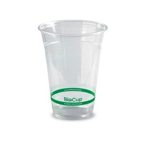 Water/Juice Cups biodegradable clear/green stripe PLA 500ml
