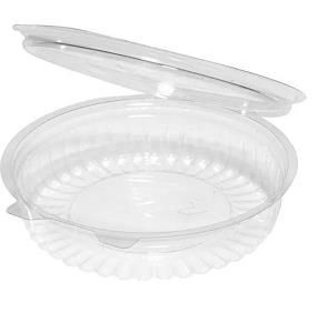 Shobowl hinged flat lid clear plastic round 175mm (D) 40mm (H)