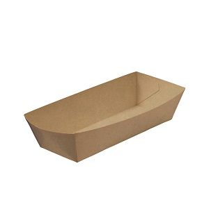 Trays Hot Dog no lid compostable brown heavy board rectangle 190mm (L) 70mm (W) 50mm (H)