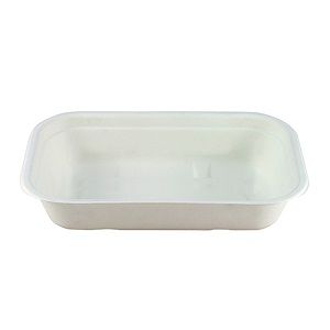 Trays Food Service unhinged biodegradable natural bagasse rectangle 175mm (L) 120mm (W) 45mm (H)