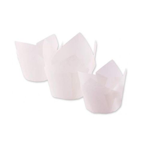 Baking Cases Muffins tulip white paper 60-90mm (H) 60mm (B)