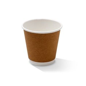 Coffee Cups smooth double wall recyclable brown paper 8oz 90mm (D)